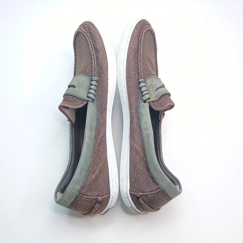 Cole Haan Mens Pinch‎ Classic Maine Grand.OS Canvas Penny Loafers Brown Size 11M
